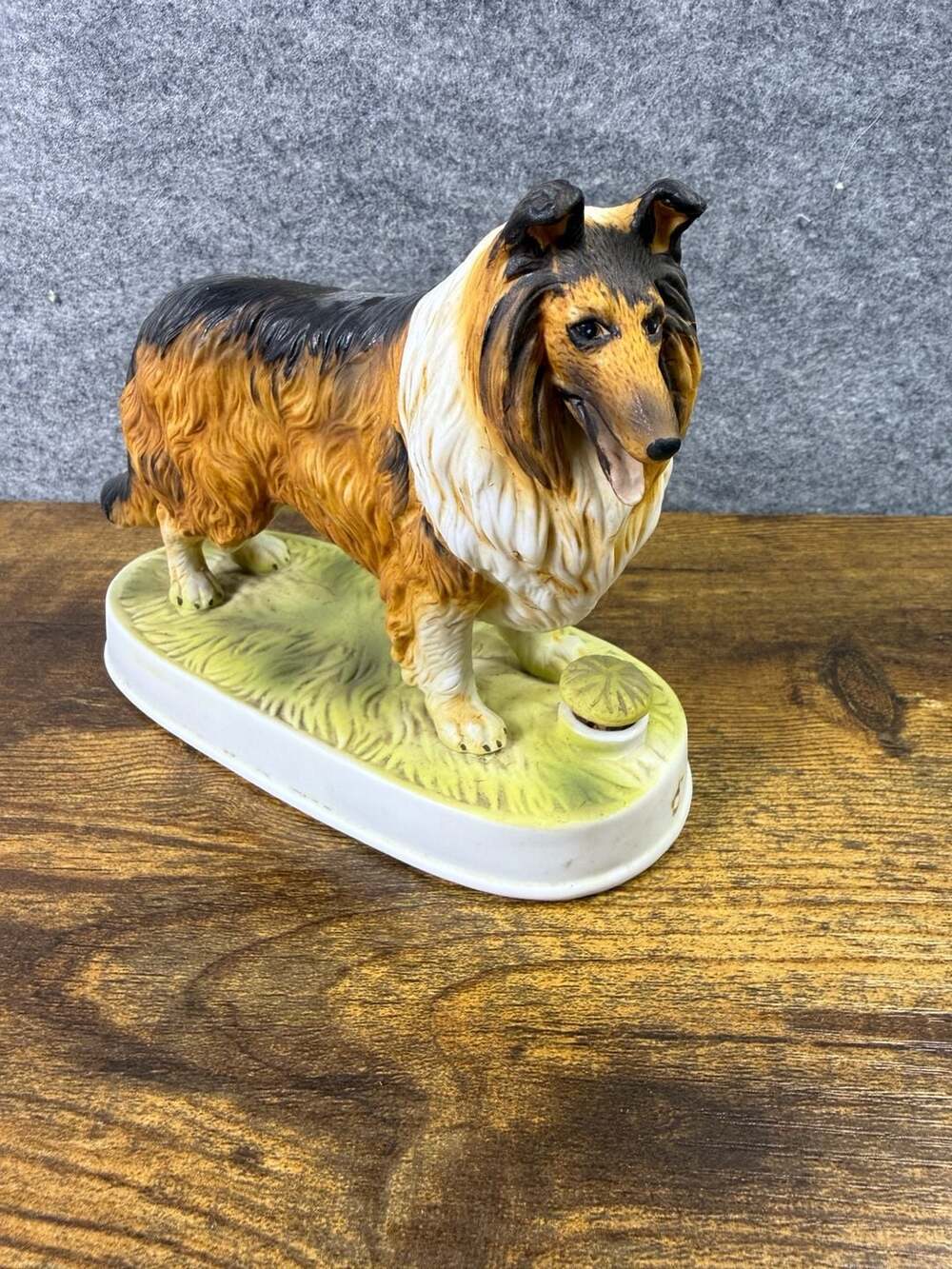 Vintage Original Lionstone  Porcelain 1975 British Rough Collie Dog Decanter